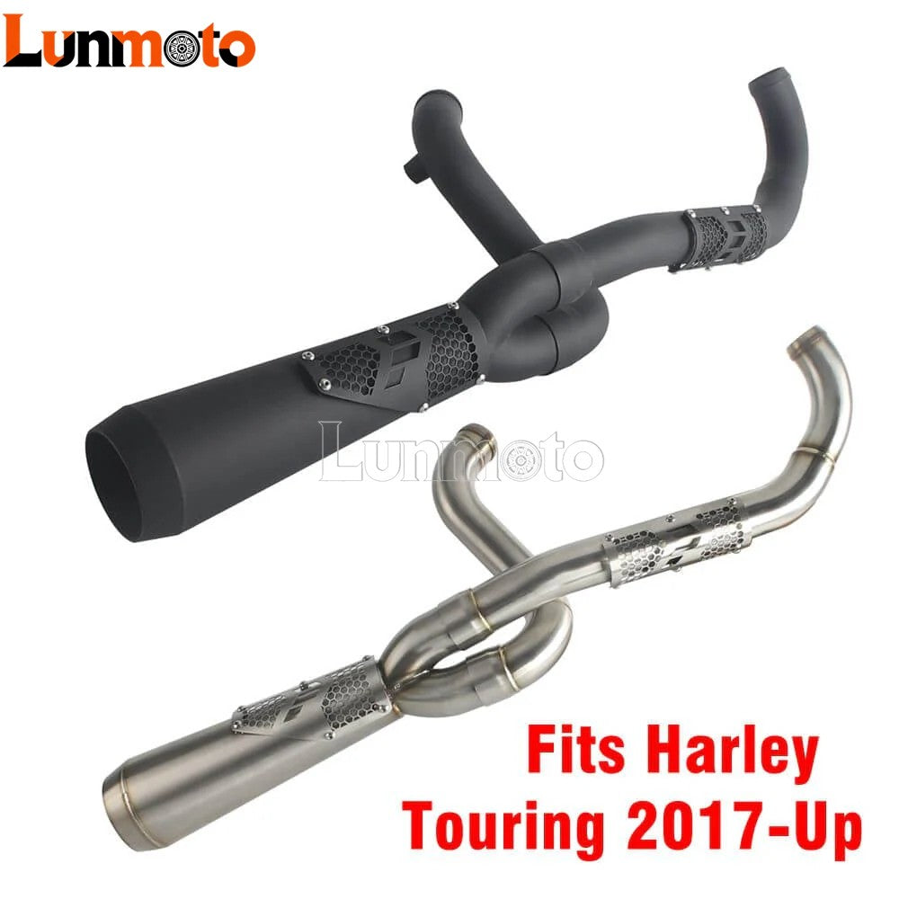 Motorcycle Big Sexy 2-in-1 Exhaust Muffler Pipe Double Slip Gusset For Harley M8 Touring Street Electra Glide Road King 2017-up