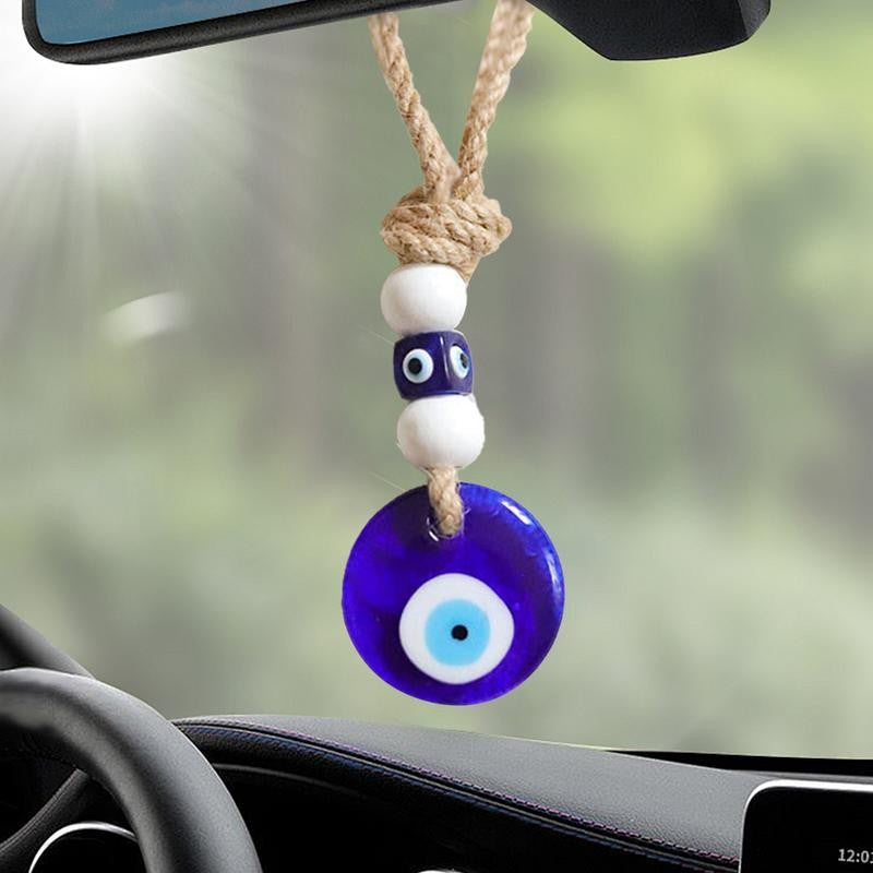 Ornamento Olho Grego Ornamento Olho Grego para Retrovisor de Carro Pingente Olho Grego Azul Turco Amuleto Olho Grego Decoração de Carro Sortuda