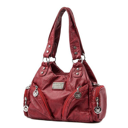 Y2K Motorcycle Bag Women's PU Leather Crossbody Bag Retro Luxury Handbag Fashion Motorcycle Bag Brand Fashion Crossbody Bag