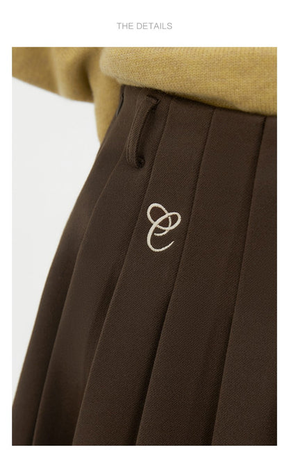 CHIC VEN Women Pleated Skirt High Waist Casual Preppy Style A-line Thick Mini Skirt for Girl Autumn Winter 2025 Ladies Clothing