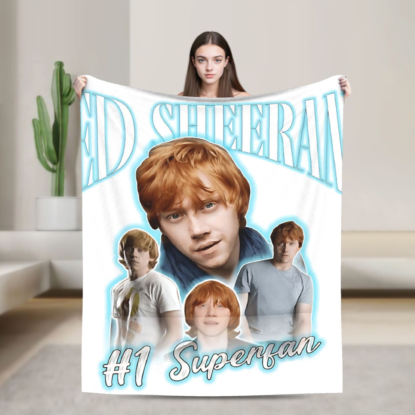 Manta de Viagem Ed Sheeran Cobertor de Lã para Decoração de Casa Macio Quente Colcha Personalizada de Qualidade Presente de Aniversário