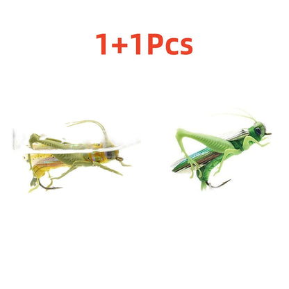 Isca de pesca biônica de insetos Gafanhoto Minnow Iscas duras Crankbait Iscas artificiais Bass Carpa Lúcio Material de pesca 1~4 peças