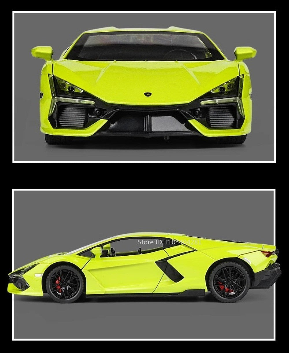 1:24 Lambor Revuelto Bolide Alloy Diecast Cars Model Toys with Sound Light Pull Back Doors Opened Miniature Sports Car Boy Gifts