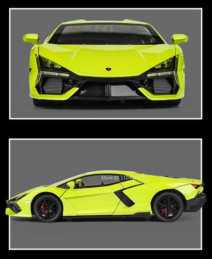 1:24 Lambor Revuelto Bolide Alloy Diecast Cars Model Toys with Sound Light Pull Back Doors Opened Miniature Sports Car Boy Gifts
