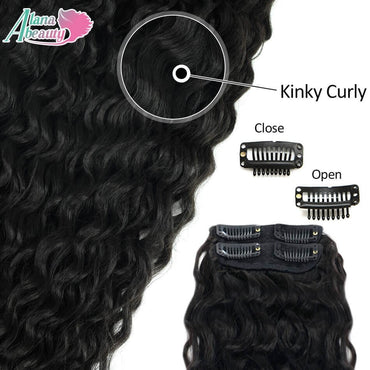 Alana 28inch Synthetic Long Water Curly Clip In Hairpieces Hair Extensions Kinky Curly Clip-in Hair Heat Resistant Organic Fiber