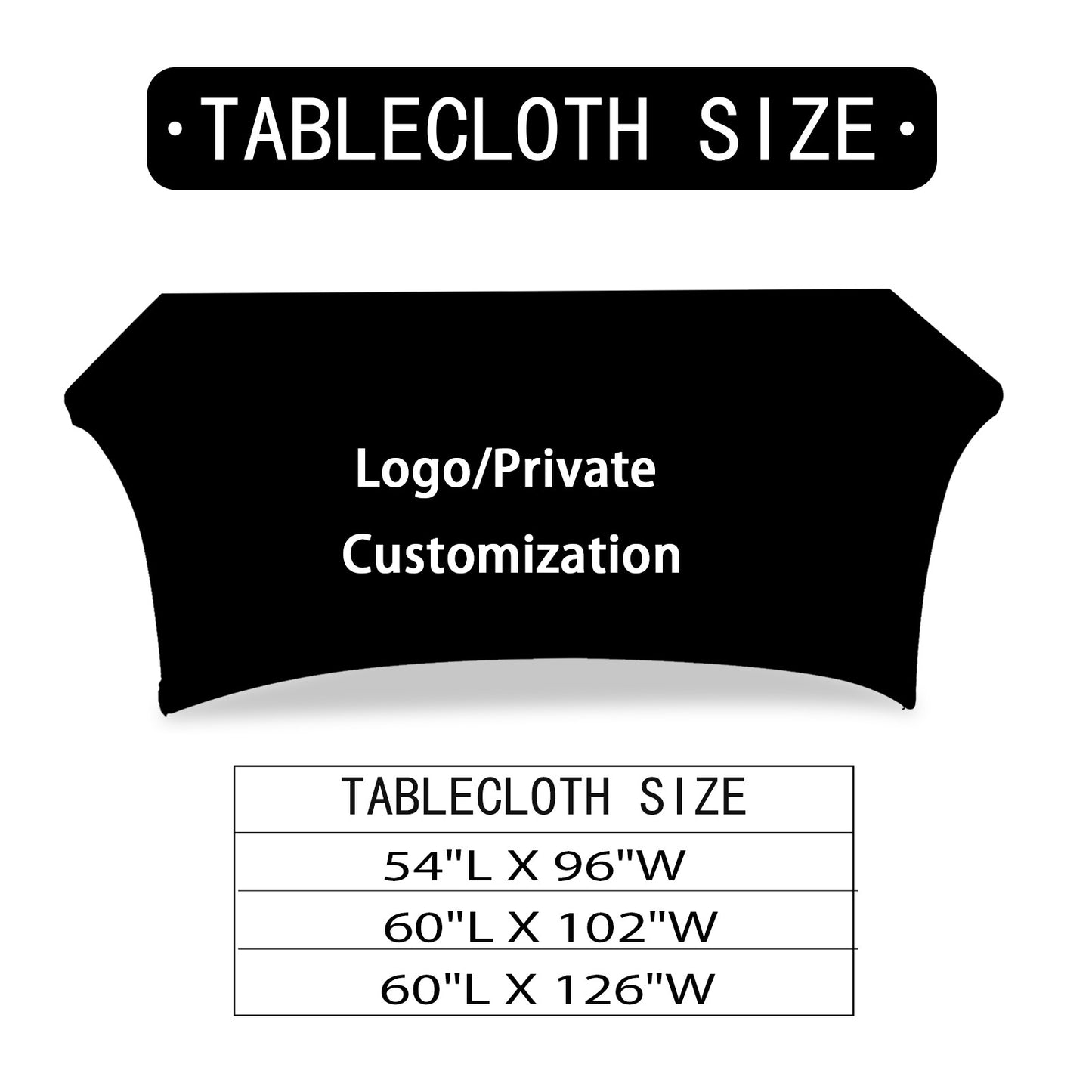 Hot Selling 6ft Trade Show Polyester Tablecloths Waterproof Fitted Stretch Spandex Table Cover Custom Printed Logo for Banquets