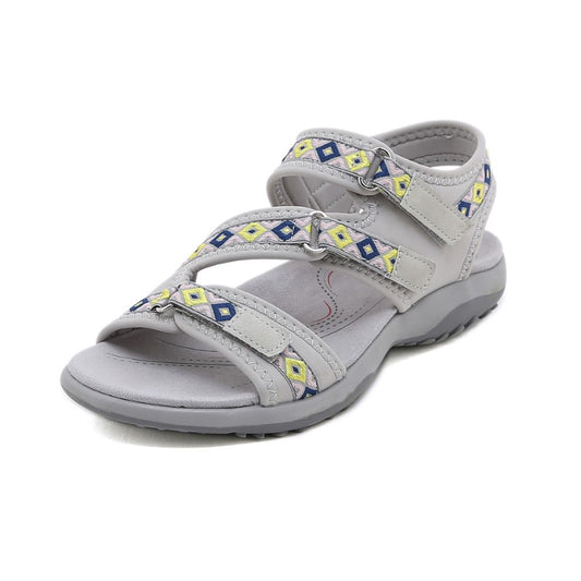 Spring And Summer Printed Velcro Comfortable Casual Beach Flat Sandals For Women's Ethnic Style Leisure Comfortable And Simple