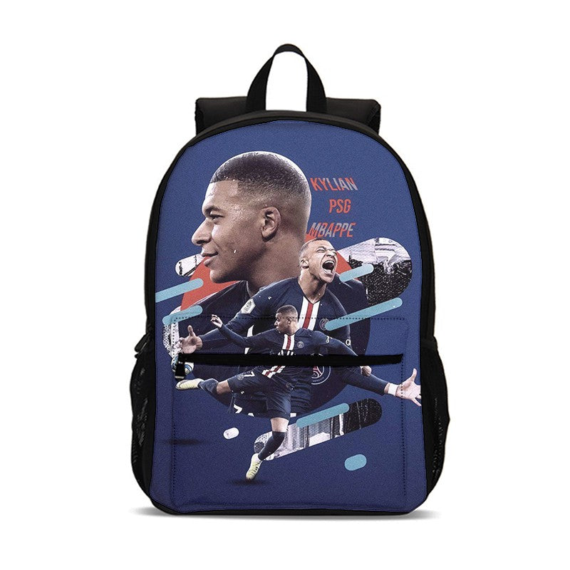 M-Mochila Esportiva Mbappes Football com Zíper Relâmpago Mochila Escolar Esportiva Mochila Escolar Jogador Estrela Mochilas para Livros