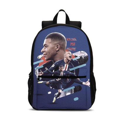 M-Mochila Esportiva Mbappes Football com Zíper Relâmpago Mochila Escolar Esportiva Mochila Escolar Jogador Estrela Mochilas para Livros