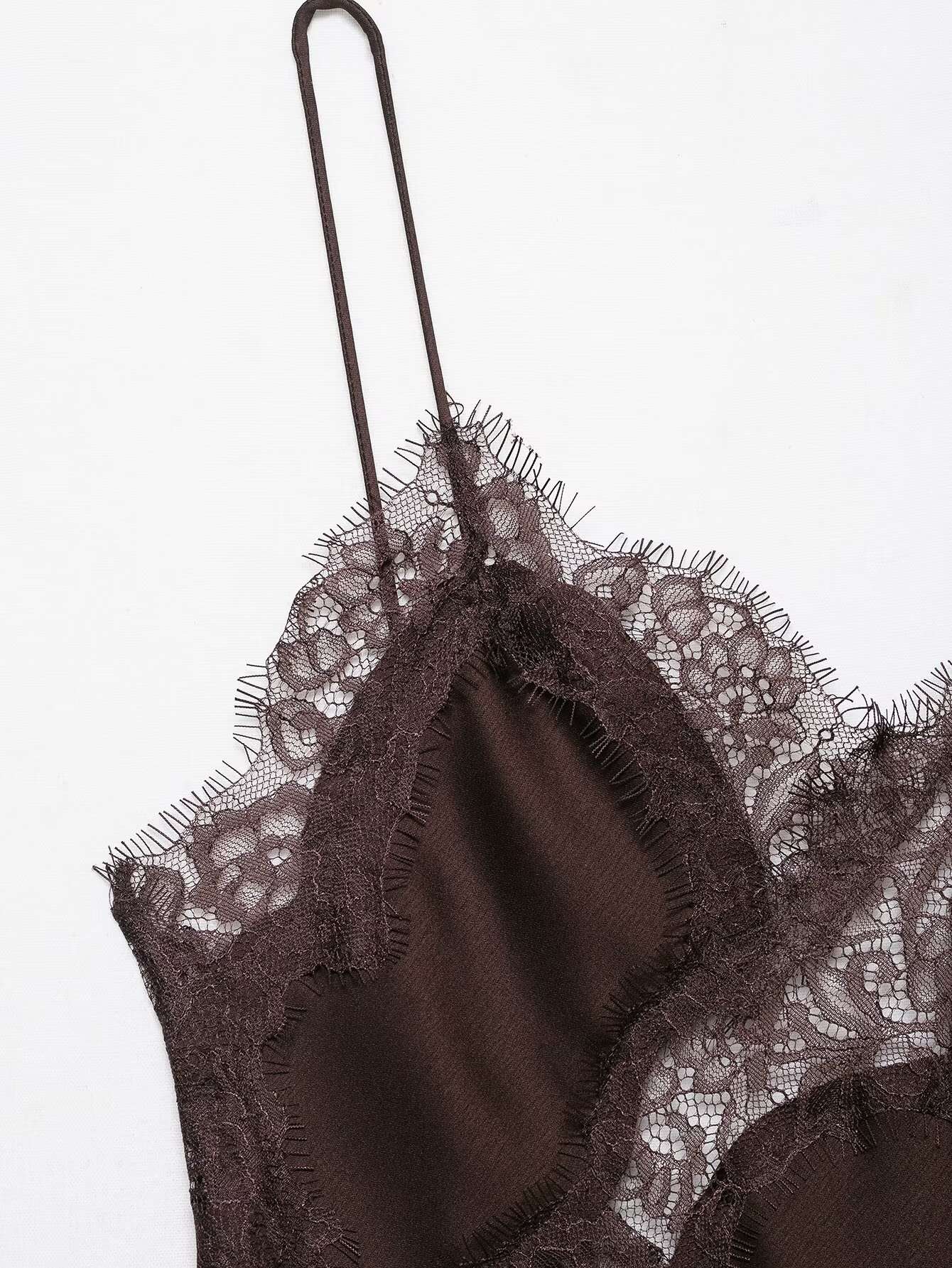 UNIZERA Women's Lace Asymmetrical Dress Sexy Suspender Summer 2025 New Temperament Fashionable