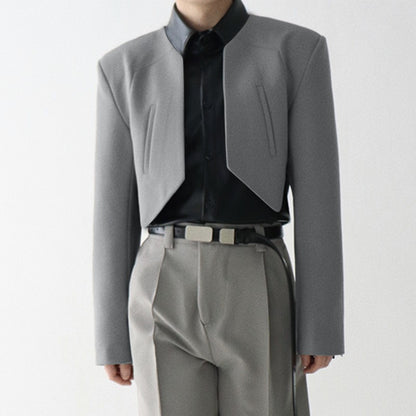 INCERUN Men Blazer Solid Color Open Stitch Long Sleeve Irregular Thin Suits Men 2024 Streetwear Fashion Casual Crop Coats S-5XL