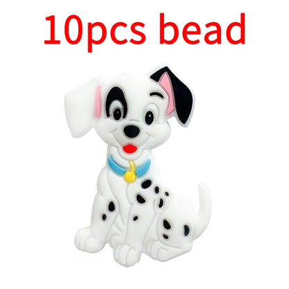 10pcs Mickey Minnie Silicone Pacifier Clips Food Grade Teethers For Baby DIY Baby Soother Nursing Pacifier Chain Accessories