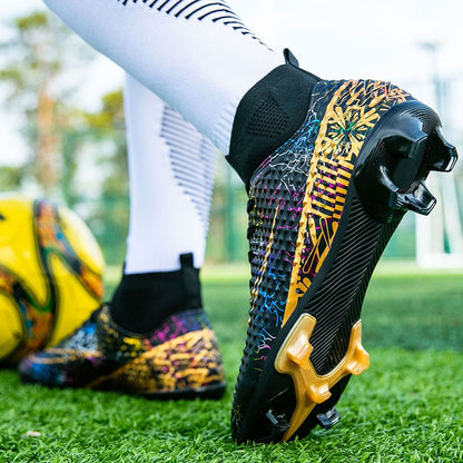 New Men Soccer Shoes Training Boys Outdoor Sport Football Boots Adult Long Spikes Non Slip Cleats Breathable Match Comfortable