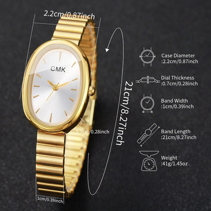 Fashion Oval Dial Women Watches Ultra-thin Strap Analog Quartz Wristwatch Girls Clock Reloj Mujer?Without Box?