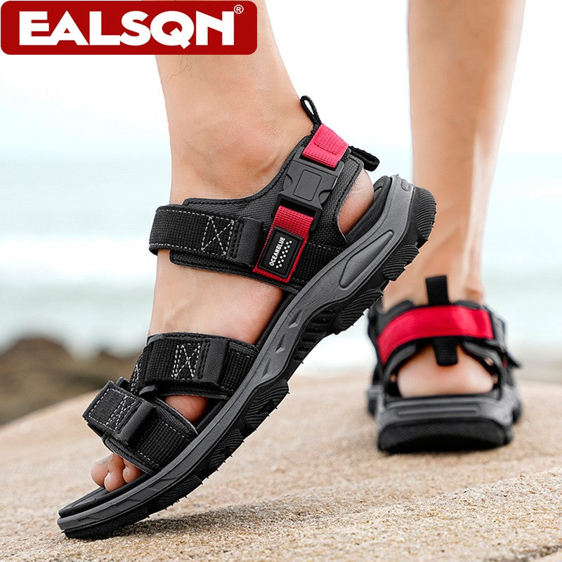 Flat Sandals Summer Mens Breathable Holidays Beach Shoes Open-Toe Outdoor Casual Travel Hiking Sandials