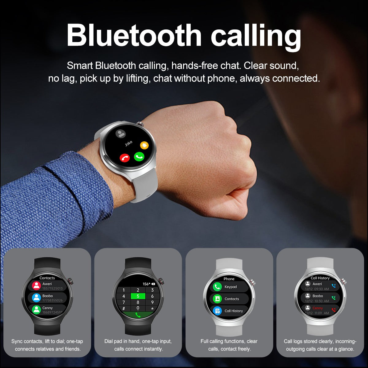 2025 New Watch 4 GT Series Smart Watch Men AMOLED Screen Heart Rate Health Monitoring Bluetooth Call Business Smartwatch Man
