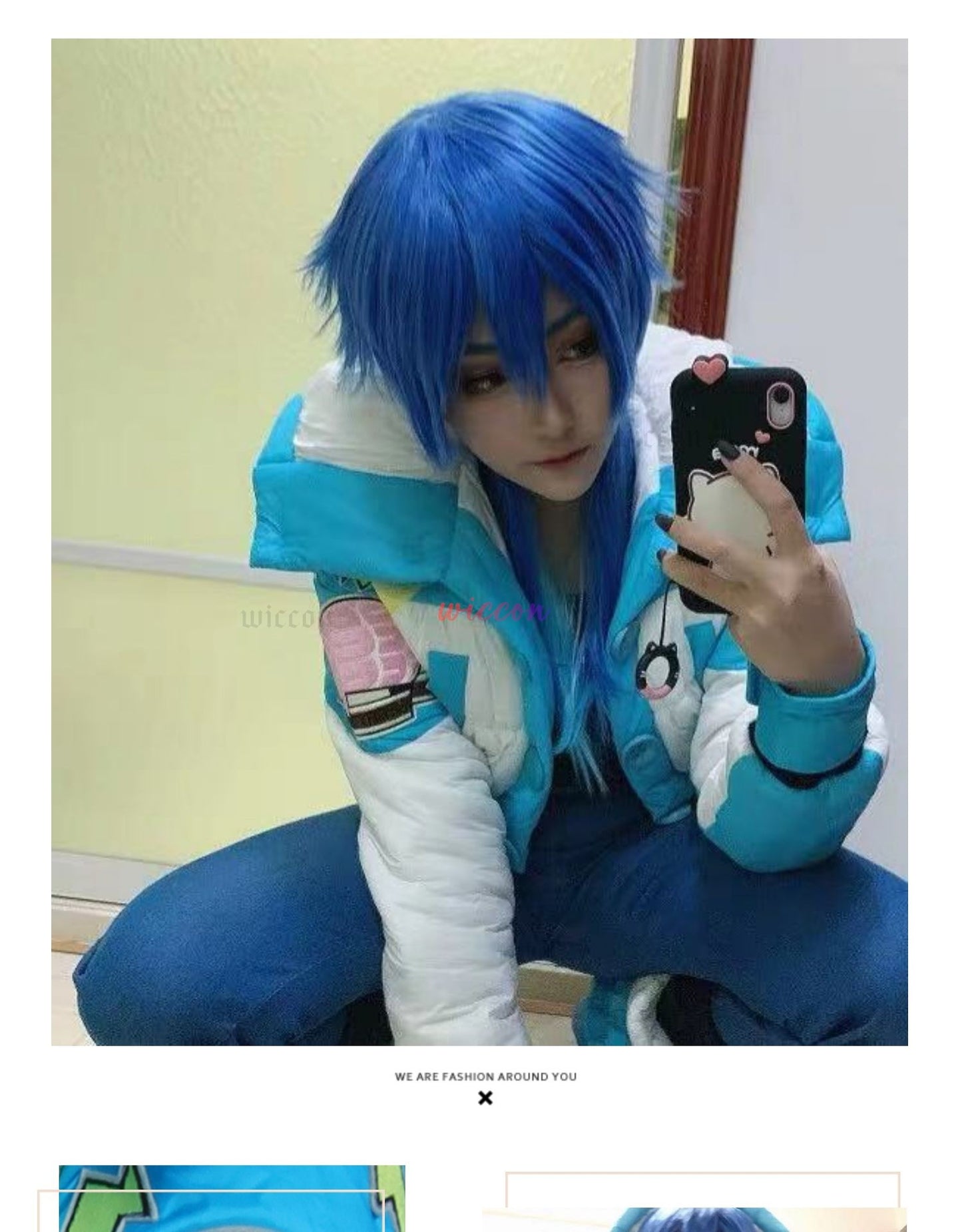 Athemis Dramatical Murder Seragaki Aoba Cosplay Costume Coat Gloves Wig Anime Cosplay Costume Custom High Quality