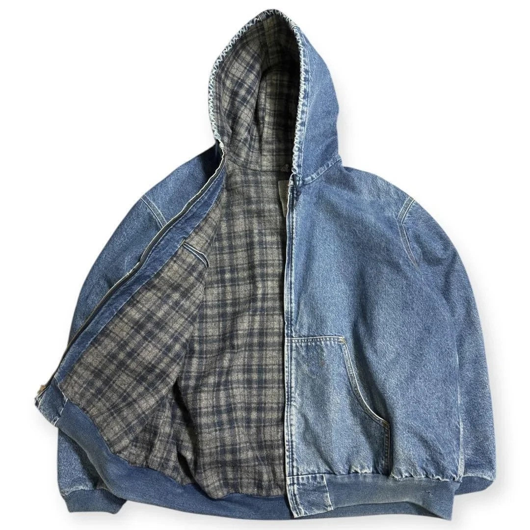 Winter Personality Double Sided Mens Down Jacket Thicken Warm HoodIie Y2k Reversible Zipper Casual Fleece Padded Unisex Coats