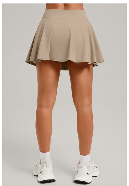 Women's Sports High Waisted Short Skirt Comfortable Breathable Belt Safety Pants and Pocket Tennis Workout Yoga Golf Mini Skirt