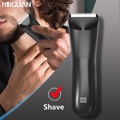 Men's body trimmer, electric shaver, electric inguinal and hair trimmer, ceramic blade male hygiene shaver trimmer