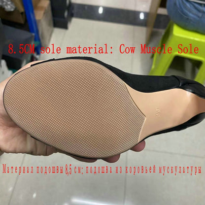Novas Sandálias Femininas de Salto Alto Sexy Vazadas em Tela Tendência da Moda Verão Conforto Peep Toe Botas Stilettos Jazz Dance Tamanhos Grandes