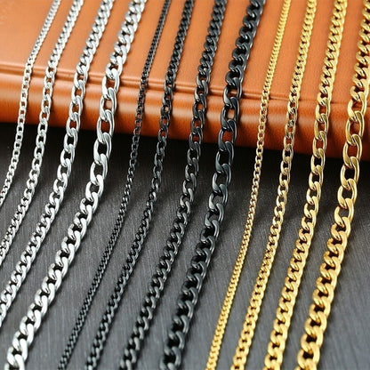 Vnox Colar Masculino Cubano Elo Corrente Aço Inoxidável Preto Cor de Ouro Gargantilha Masculina Colar Joias Presentes para Ele