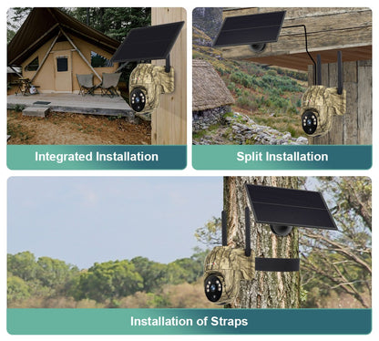 LS VISION 2K 4G Solar Security Cameras WIFI Wireless Outdoor 360° Live View Animal Monitoring Camouflage Color Battery PTZ Cam