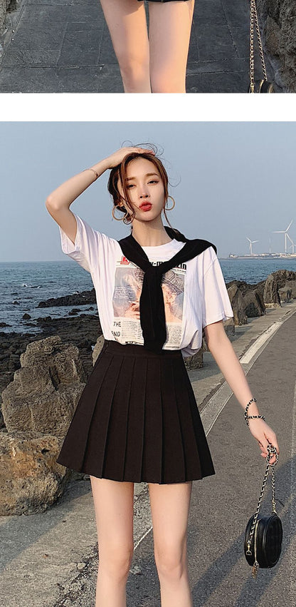 1pcs Spring Summer Womens Mini Skirts Girls Pleated Skirts Lady High Waist Cute Pink Skirt Student Short Skirt JK Uniform Skirts