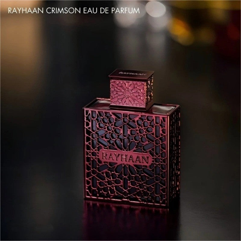 RAYHAAN Crimson Eau de Parfum Homme Spray 100ml Original Árabe Perfumes Nobre Duradouro Amadeirado Picante Feromônio Perfume Colônia Maquiagem