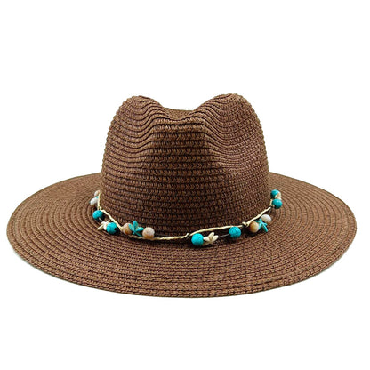 Rose Red Summer Straw Hat Jazz Top Visor Hat New Accessories Outdoor Summer Visor Beach Hat  sombreros