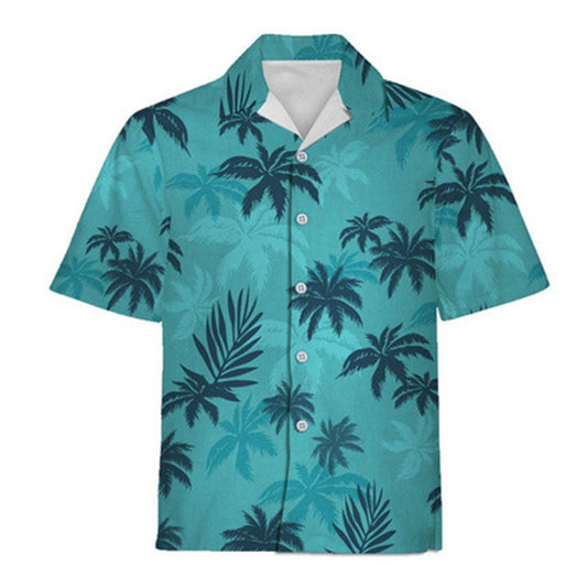 Summer Fashion Vacation 2024 Color Printed New Casual Lapel Short Sleeve Thin Ha