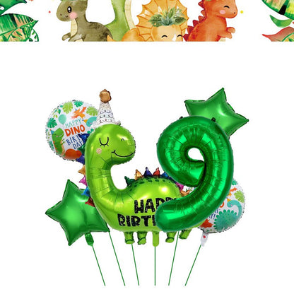 Happy Dinosaur Birthday Decoration Party Supplies Set Cup Plate Dinosaur Balloons Stickers Banner Gift Bags for Kids Boy Favors