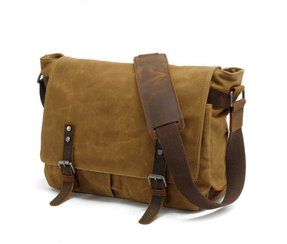 New Fashion Thick Wax Canvas Men Shoulder bag Messenger bag Men Crossbody Bag Vintage male Leisure Sling bag Casual Boy