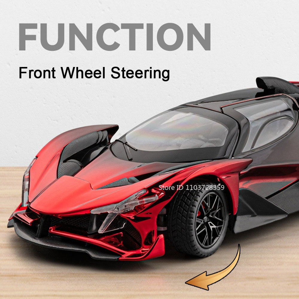 1:24 Apollo EVO Miniatura Carro Esportivo de Brinquedo Liga Fundido Som Luz Portas Abertas Fricção Supercarro Presentes para Crianças