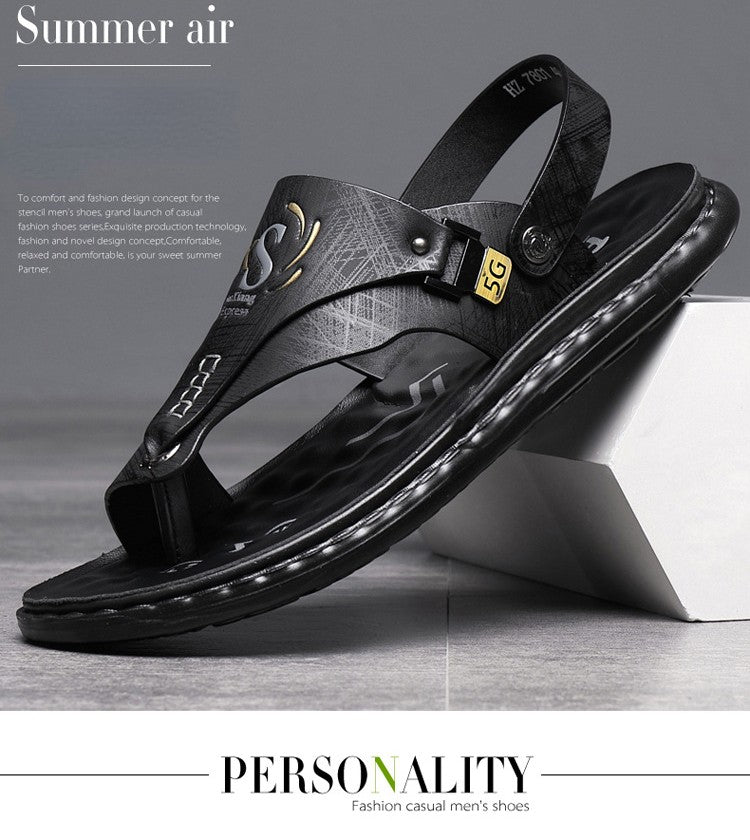 Brand Men's Sandals Summer Soft soled Anti slip Beach Shoes Male  Outdoor comfortable Men slippers Luxury High Quality sandalias