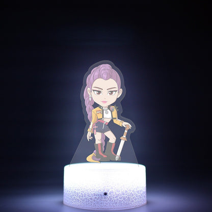 KPop K-POP Demon Hunters Kawaii Zoe Rumi Mira Saja Boys Superstar Monochrome Light Remote Control 16 Color Light Night Light