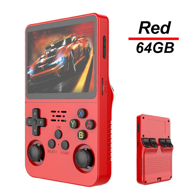 Console de Videogame Portátil Retrô R36S Sistema ARKOS Tela IPS de 3,5 Polegadas Clássico Player de Vídeo Portátil de Bolso Presente de 128G com Jogos