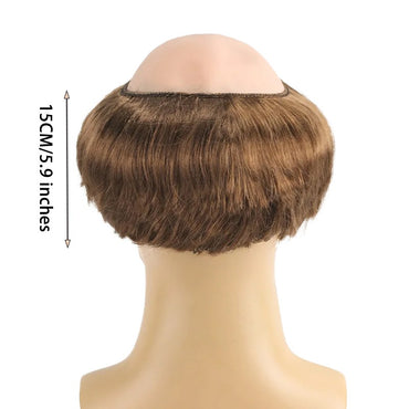 Peruca Sintética Careca Engraçada de Monge para Cosplay, Marrom Novedoso, Adequada para Festas Temáticas de Halloween e Natal, Peruca Careca de 6 Polegadas