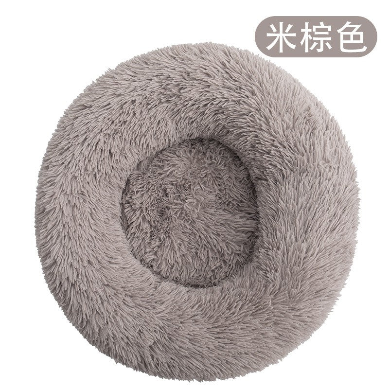 Camas redondas de pelúcia para cães e gatos, Tapetes de inverno para cães, Camas para animais de estimação, Suprimentos para animais de estimação