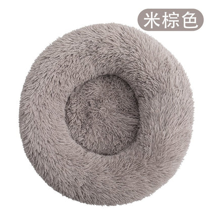 Camas redondas de pelúcia para cães e gatos, Tapetes de inverno para cães, Camas para animais de estimação, Suprimentos para animais de estimação