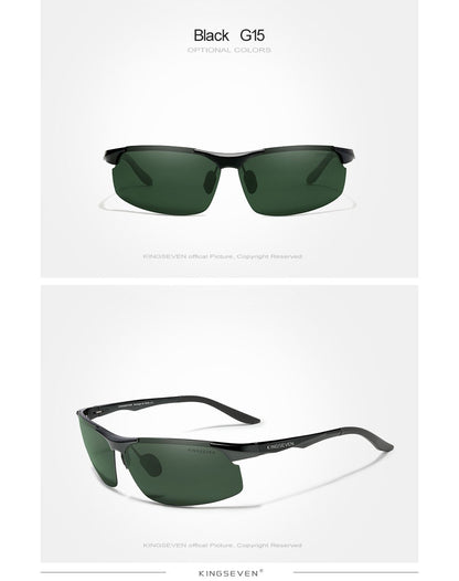 Genuine KINGSEVEN Polarized Men Aluminum Sunglasses Driving Mirror Lens Male Sun Glasses Aviation Women For Men Eyewear 9126