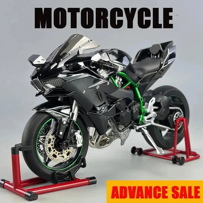 Spray 1:6 para Moto Kawasaki Racing Ninja 500 H2R Simulação de Som e Luz Coleção Infantil de Valor para Presente Exposição Presentes de Natal