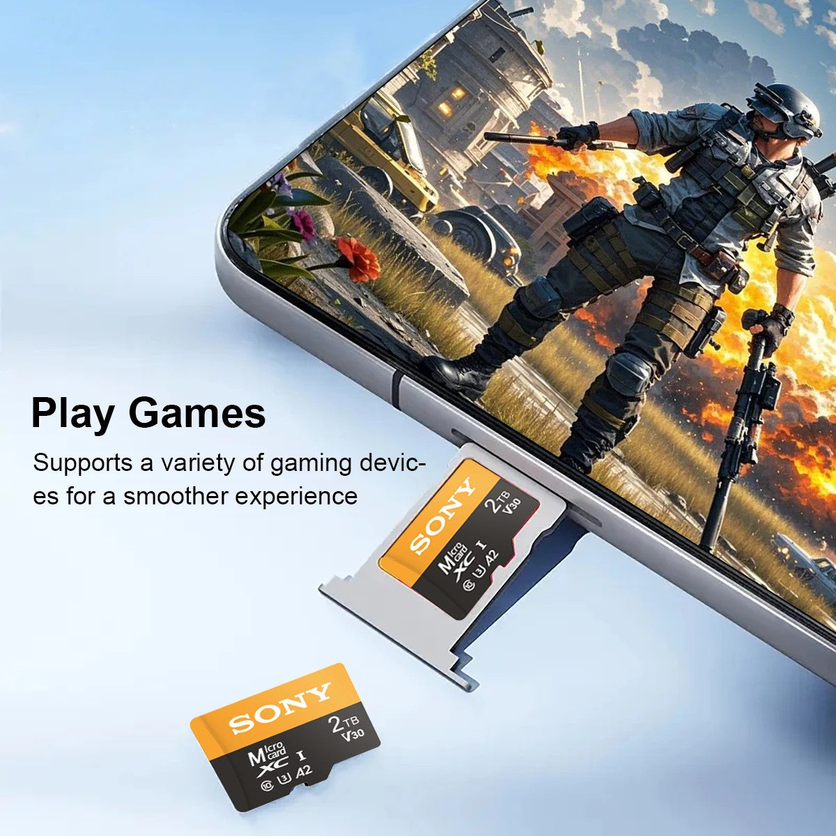 Cartão de Memória SONY TF de Alta Velocidade 2TB/1TB/512GB/256GB A2 C10 Mais Recente Tecnologia de Leitura-Gravação para Câmeras Celulares Computadores Gravadores Veiculares