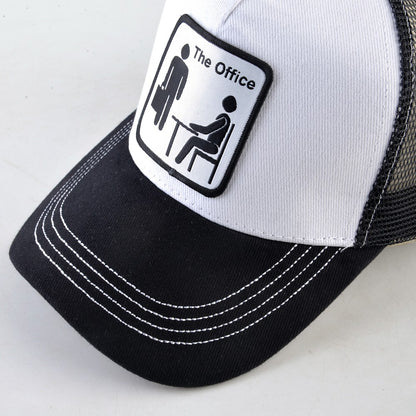 Bonés Trucker Unissex de Malha Bonés de Beisebol Masculino Feminino Chapéu de Viseira Respirável para Exterior Moda Hip Hop Casquette The OFFICE Drake Bones