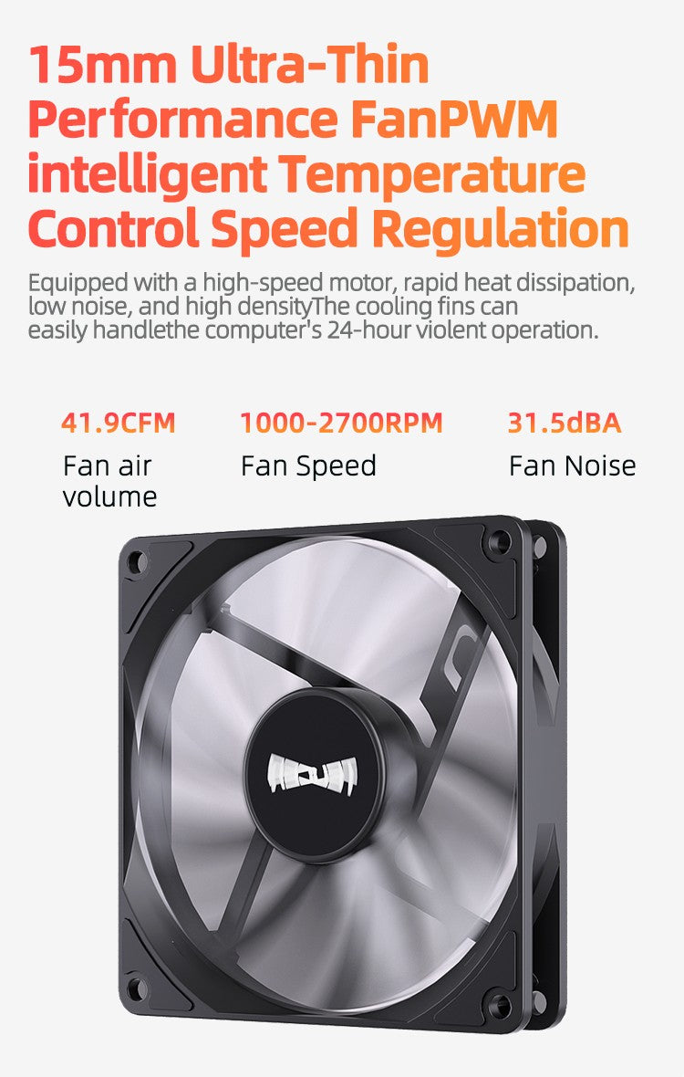 TEUCER UT45 Series CPU Cooler 45mm ITX Case Air Cooling Radiator with UT12015 FDB Fan for AM5 AM4 and LGA1700 1200 2011 for X99