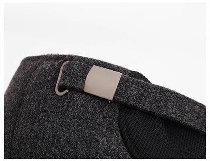 NORTHWOOD Solid Cotton Winter Baseball Cap For Men Warm Windproof Trucker Caps Ear Flap Snapback Outdoor Dad Hats Bones