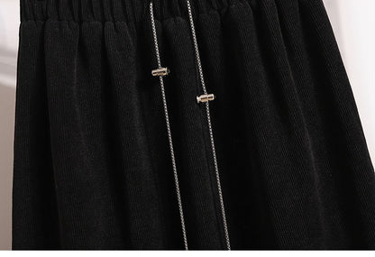 Women's New Style High-Waist Plus Size Skirts Elastic Waist Solid Wrap Buttocks Autumn Winter 2025 Versatile Straight Leg Skirt