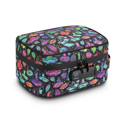 Large Smell Proof Case With Lock Mushroom Print Travel Portable Storage Bag with Handle