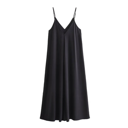 MUJER Black Slip Long Dresses for Women Red Draped Summer Dress Woman 2025 Sexy