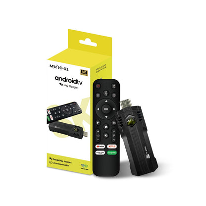 Smart TV Stick MX10 X1 4K Ultra 2GB 16GB WIFI Controle Remoto por Voz Android 13 para Streaming em 4K Box TV Fire Stick